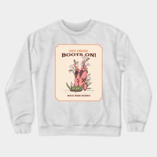 Cowgirl Boots Rodeo Flowers Western Crewneck Sweatshirt